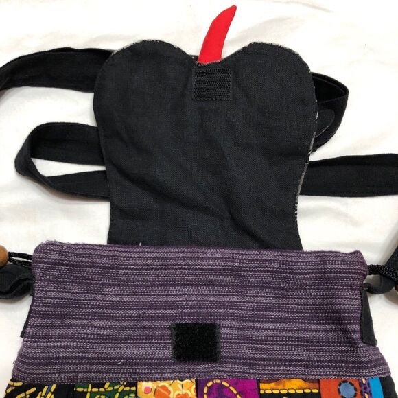 Womens Crossbody Patchwork Fabric Owl Purse - Picture 4 of 9